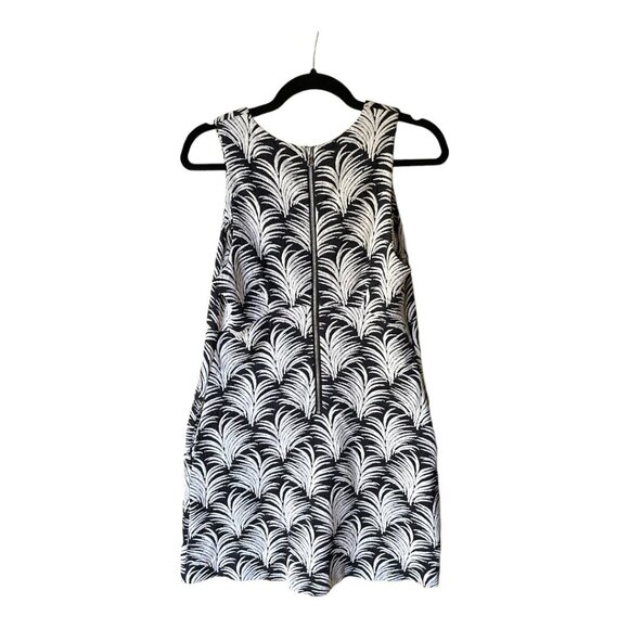 Rachel Roy Size M Black & White Palm Leaf Sleeveless Back Zip Sheath Mini Dress - Picture 7 of 7